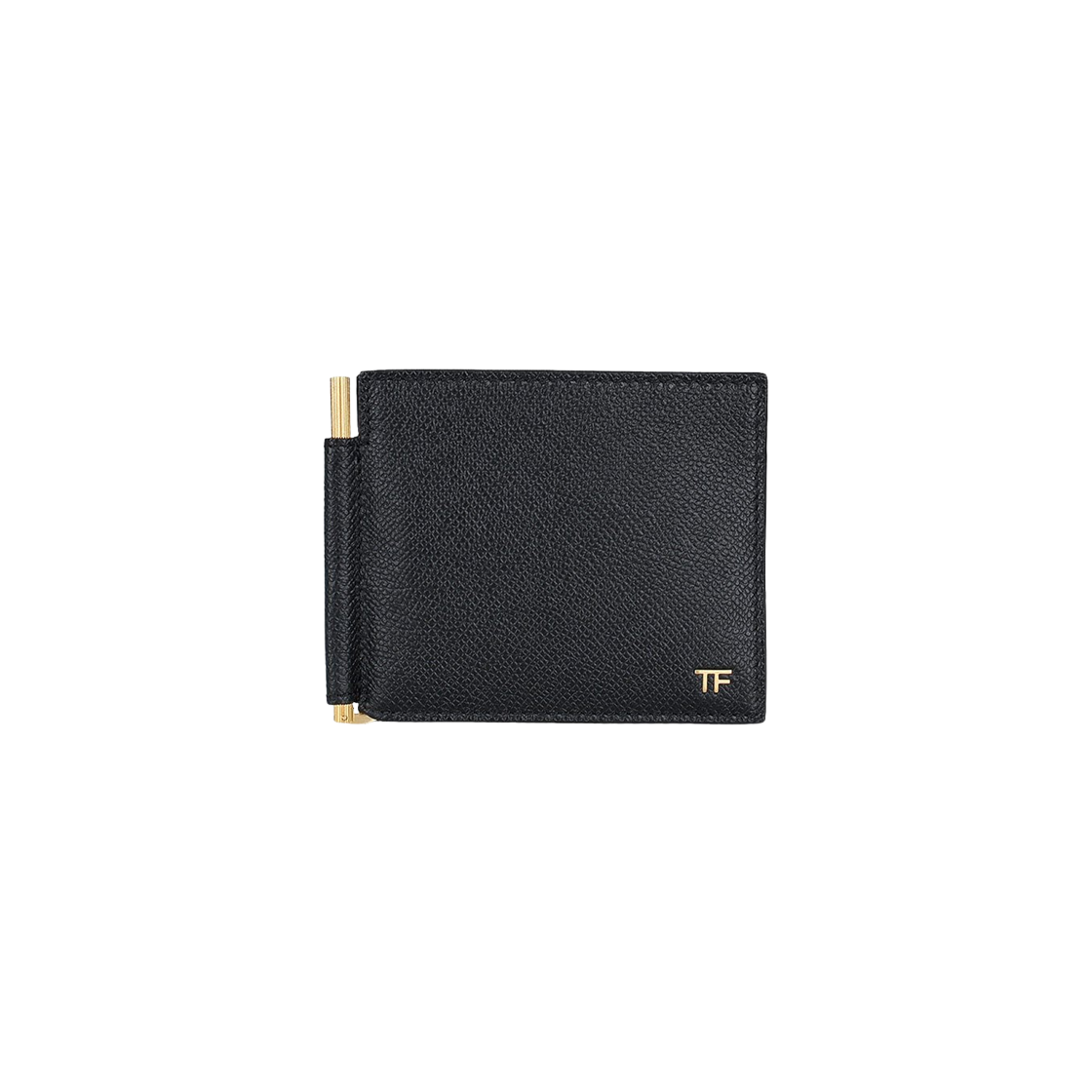 YM231-LCL081G-1N001 Tom Ford Small Grain Leather Money Clip Wallet Black