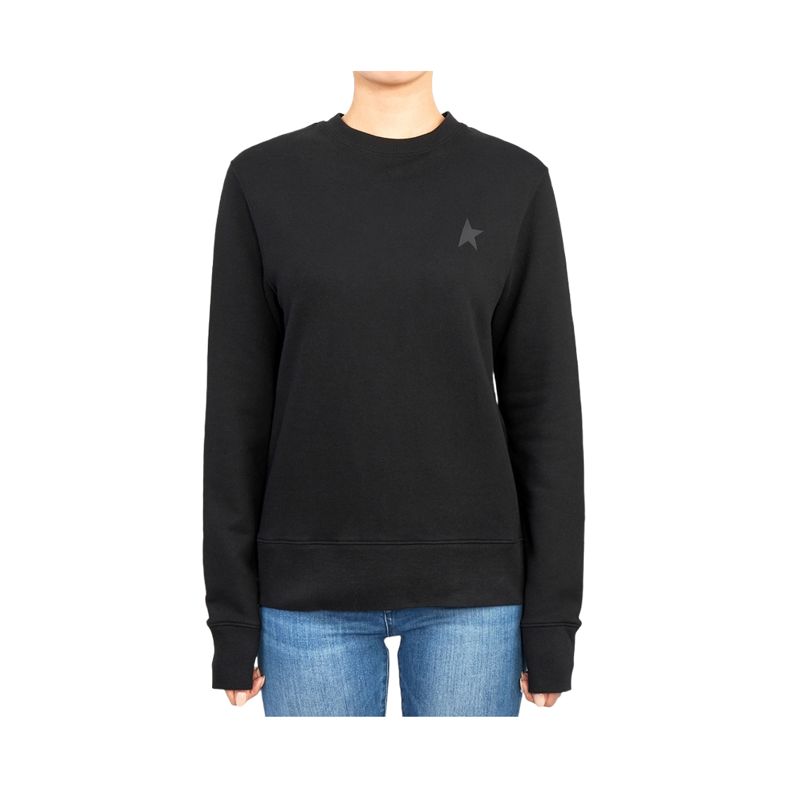 GWP01223-P000525-90100 (W) Golden Goose Athena Sweatshirt Black