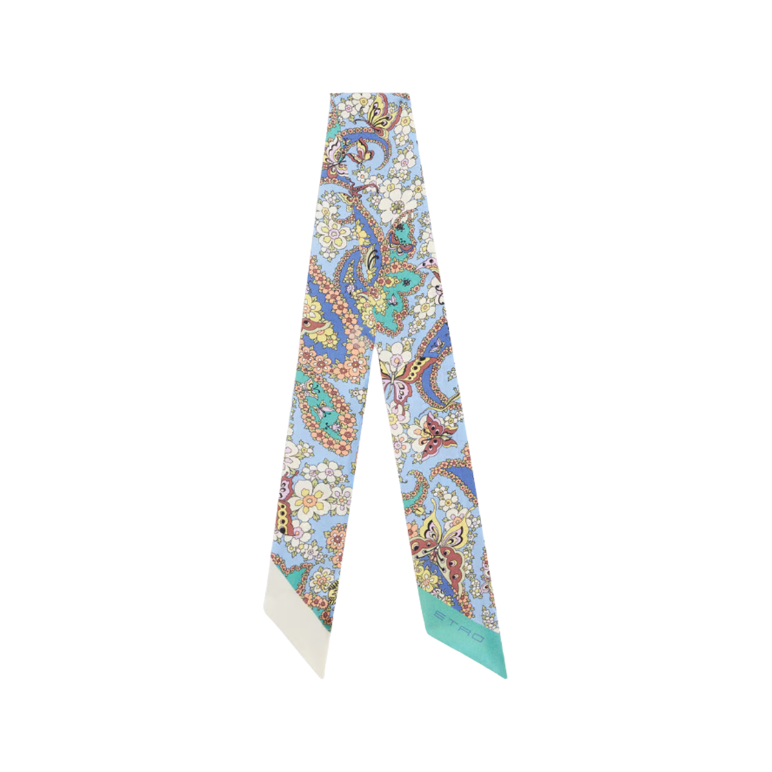 (W) 에트로 네이쳐 프린트 실크 페이즐리나 라이트 블루((W) Etro Silk Paisleyina with Nature Print Light Blue)