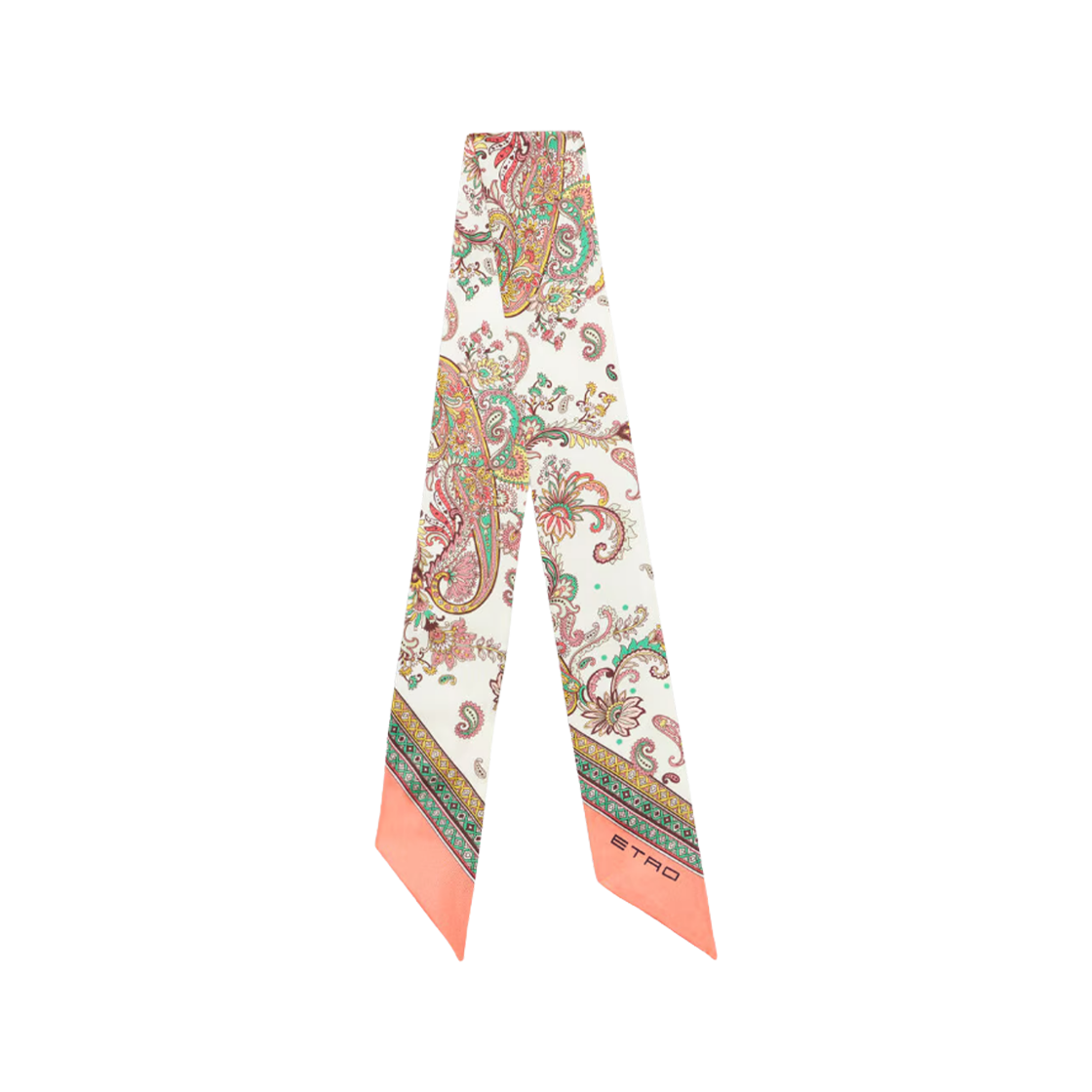 (W) 에트로 리피 모티프 실크 페이즐리나 화이트((W) Etro Silk Paisleyina with Leafy Motif White)