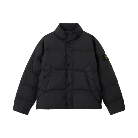 Stone Island 4100010 Crinkle Reps NY Recycled Nylon Down Jacket with Wind Resistant Black - 25FW
