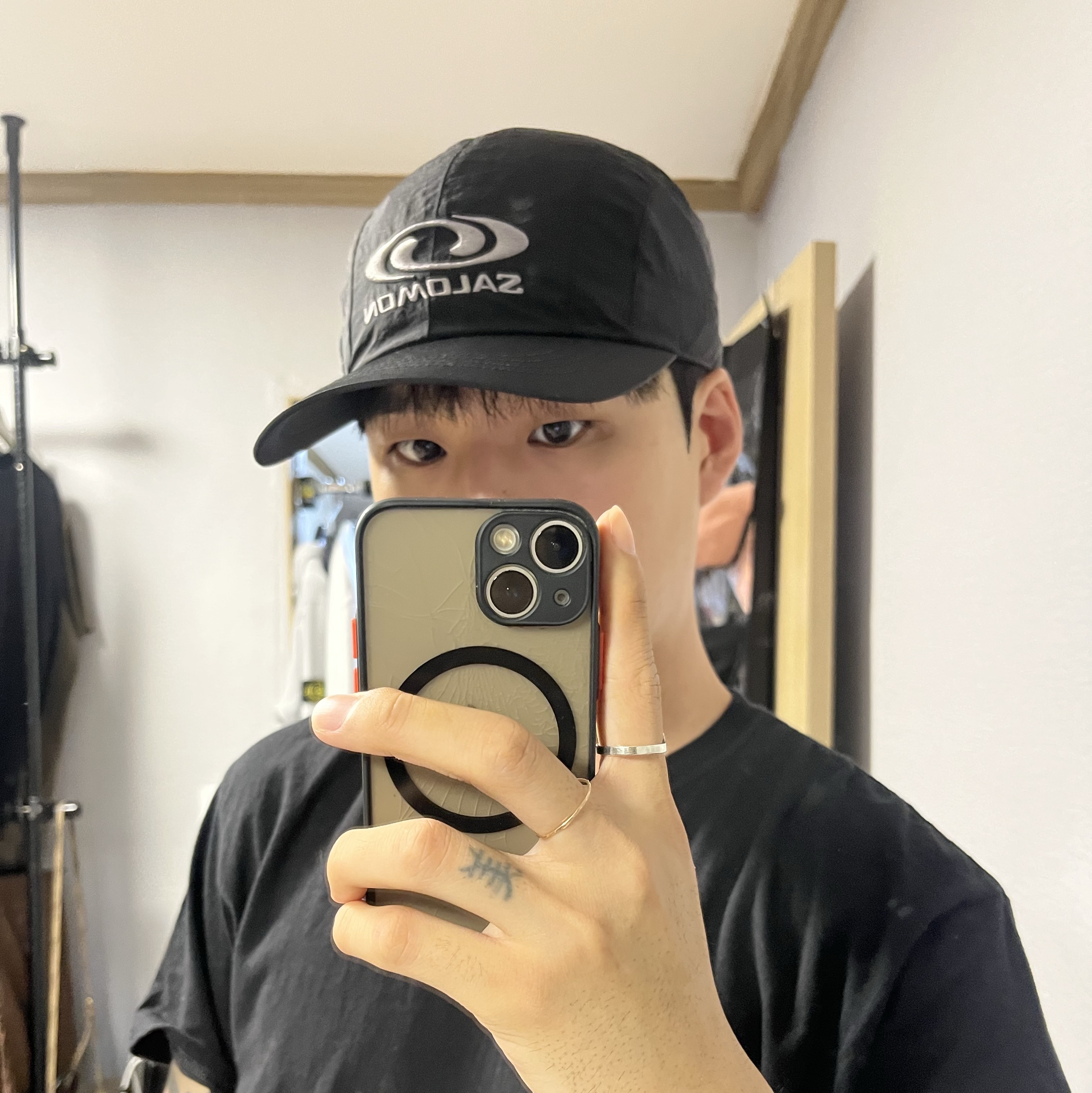 Salomon Link Camp Cap Black 착용 스타일 - 1