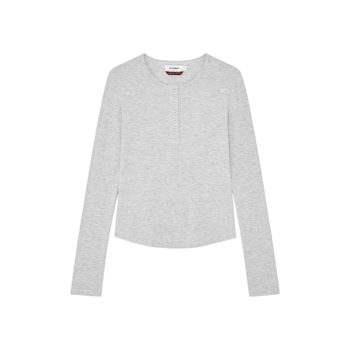 - (W) Glowny Pure Modal Long Sleeve T-Shirt White Melange