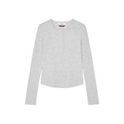 (W) Glowny Pure Modal Long Sleeve T-Shirt White Melange