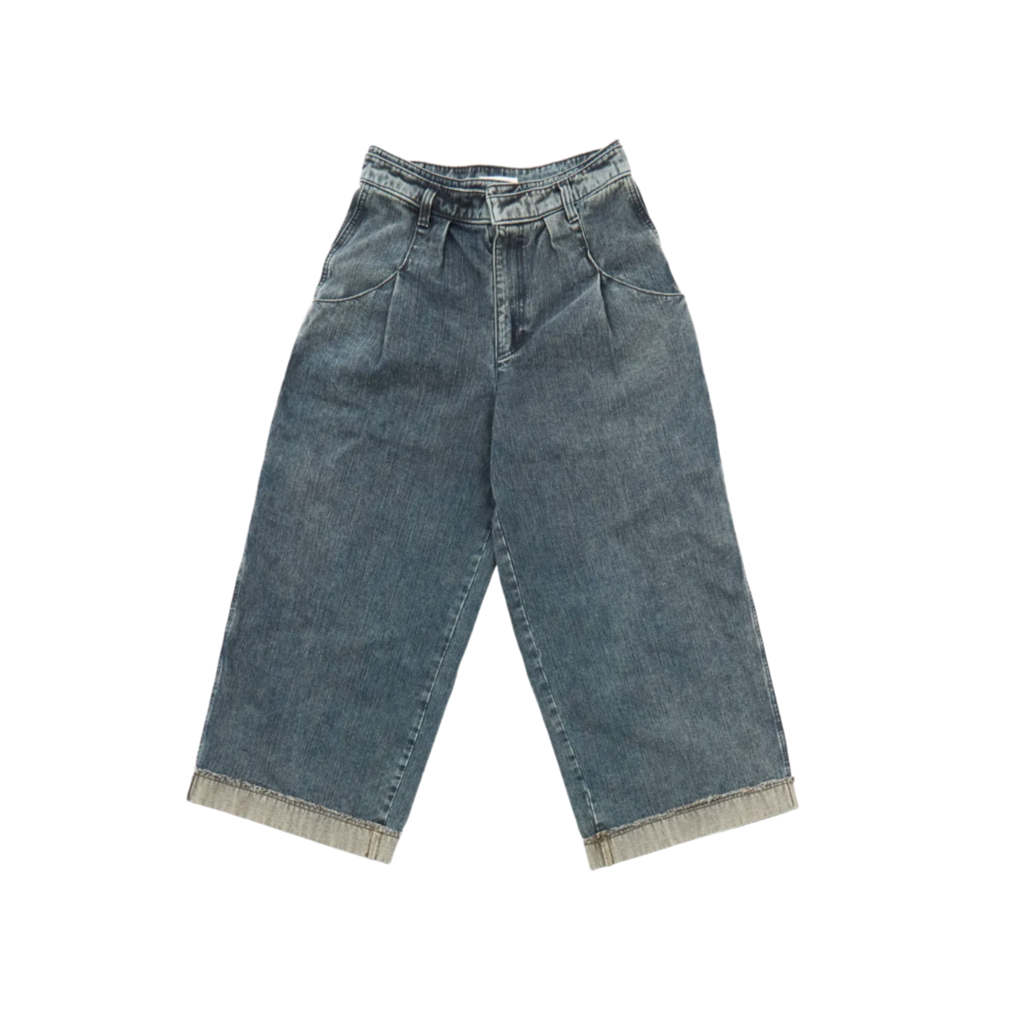 이스트시비스샵 더블 롤업 데님 팬츠 라이트 인디고(eastserviceshop Double Roll up Denim Pants Light Indigo)