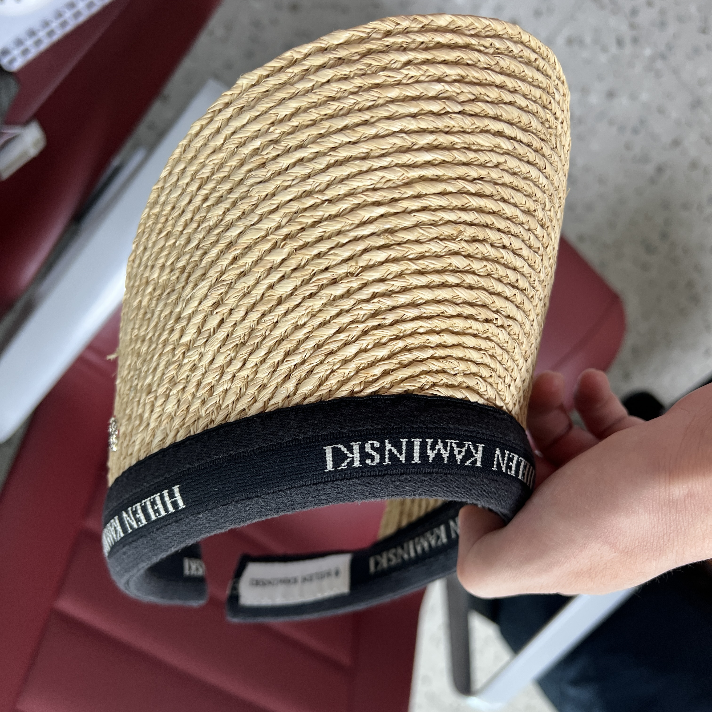 (W) Helen Kaminski Bianca Natural Black Logo 착용 스타일