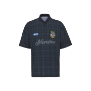 Martine Rose Football Jersey T-Shirt Black Tartan
