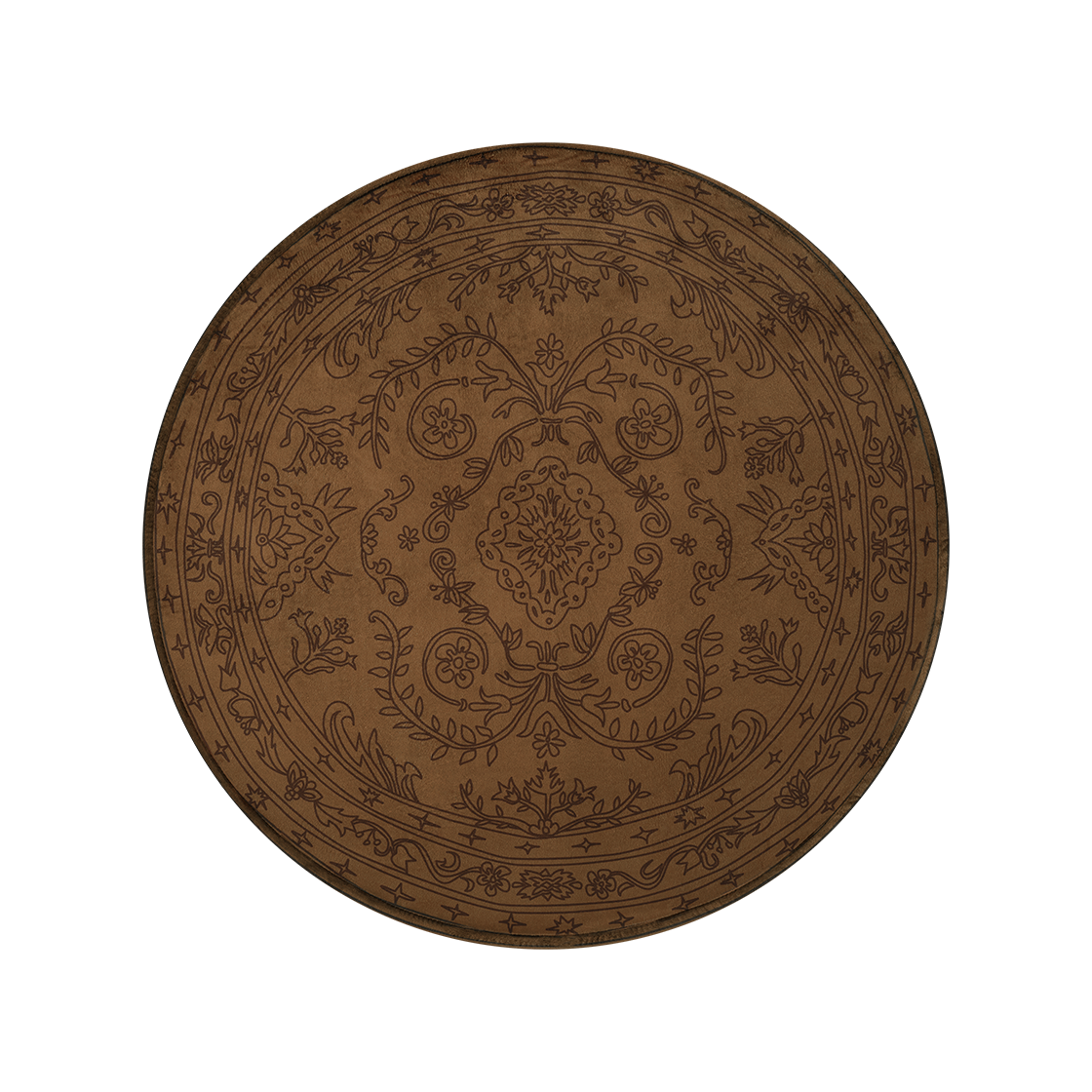 세이투셰 두들 페르시안 원형 러그 브라운