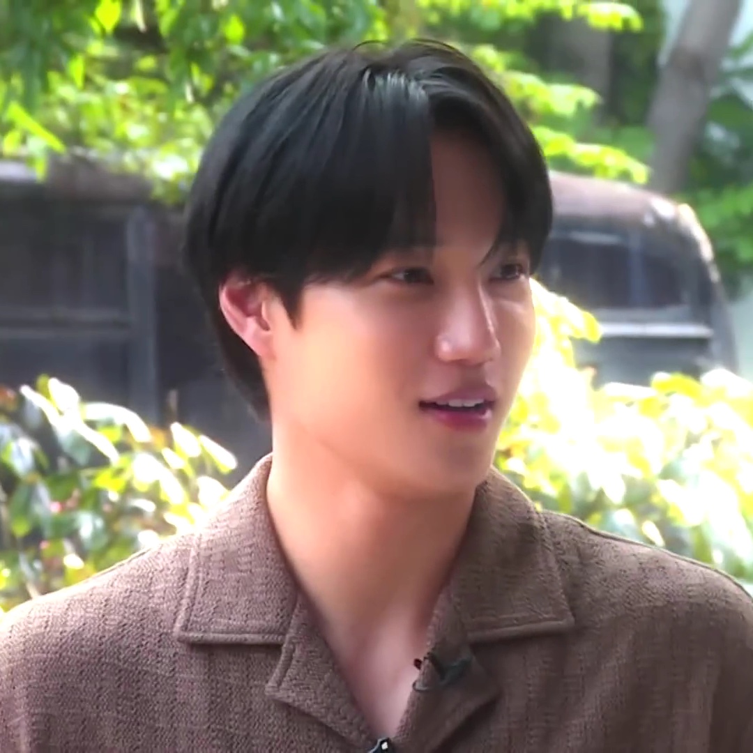 STU Back Raglan Jacquard Shirt Brown 착용 스타일 - 3