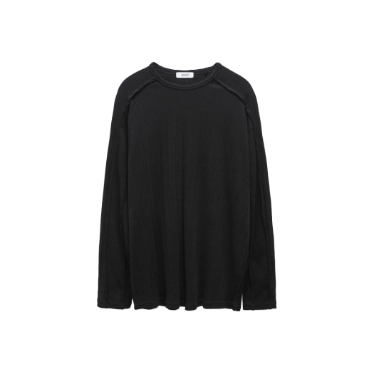 IGNTCR236 Ignota Core:12 Ribbed LS T Shirts Black