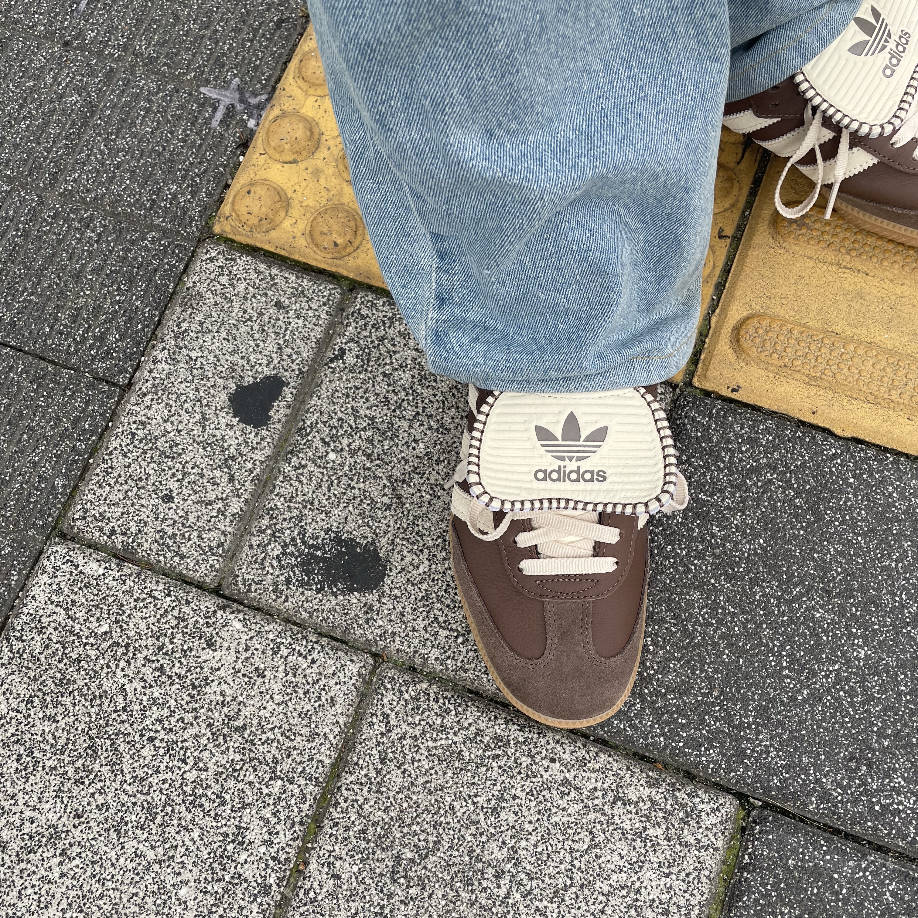 (W) Adidas Samba LT Earth Strata Core White 착용 스타일