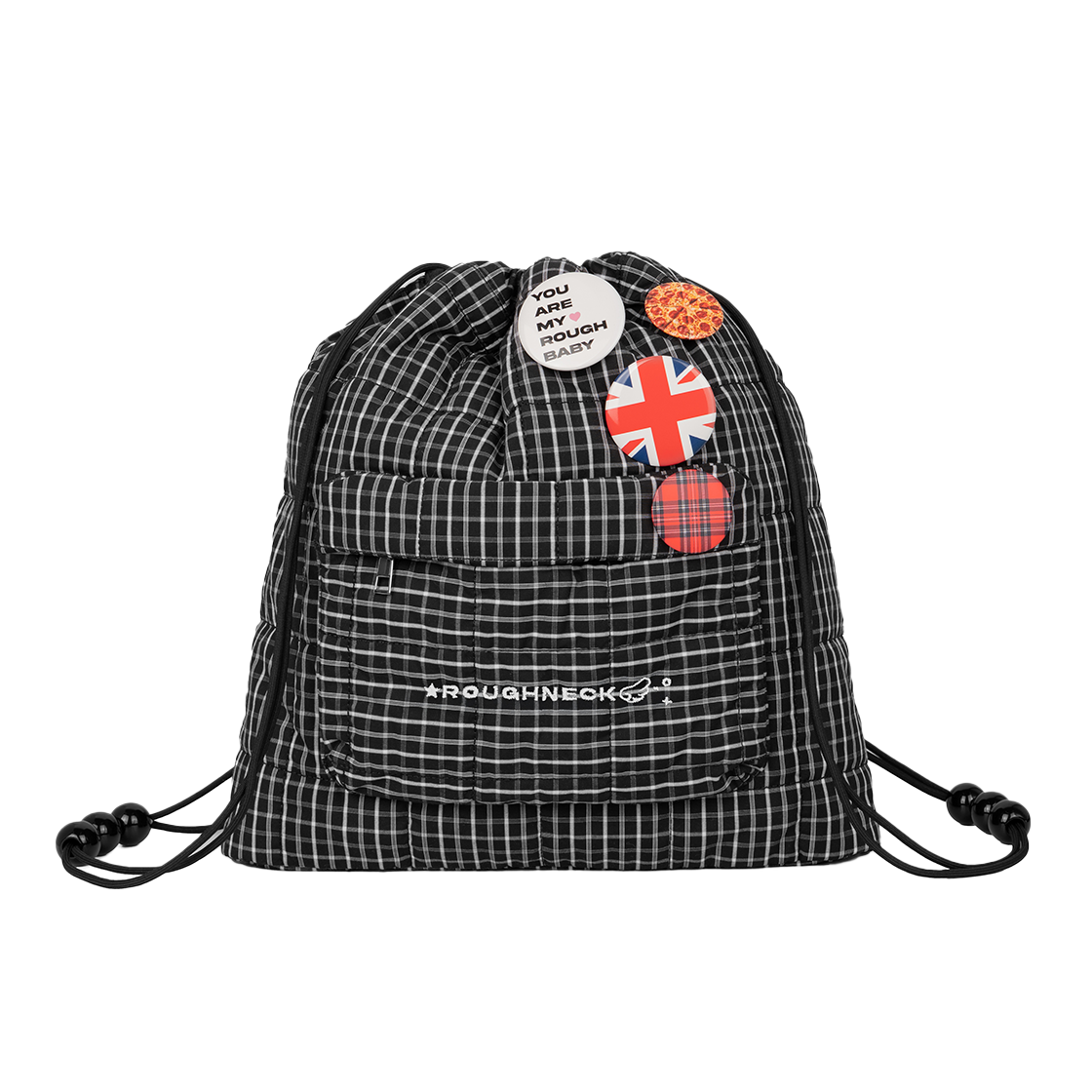 P0000ENG Roughneck Check String Backpack Black