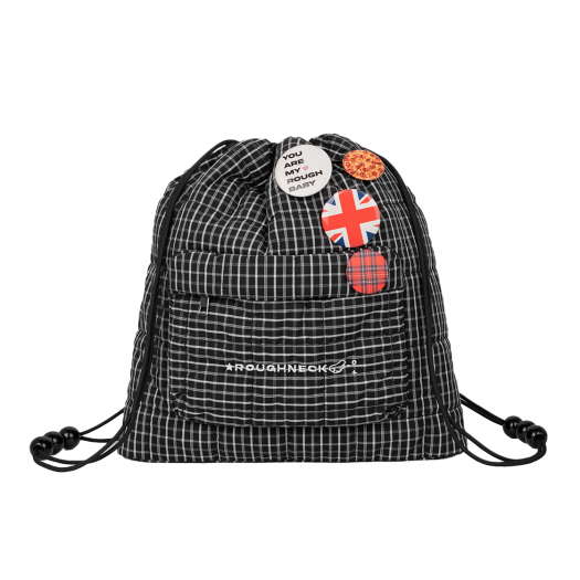 P0000ENG Roughneck Check String Backpack Black