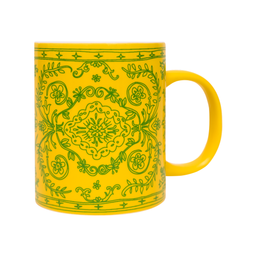 _SAYTOUCHE105 _2 Say Touche Doodle Persian Mug Yellow