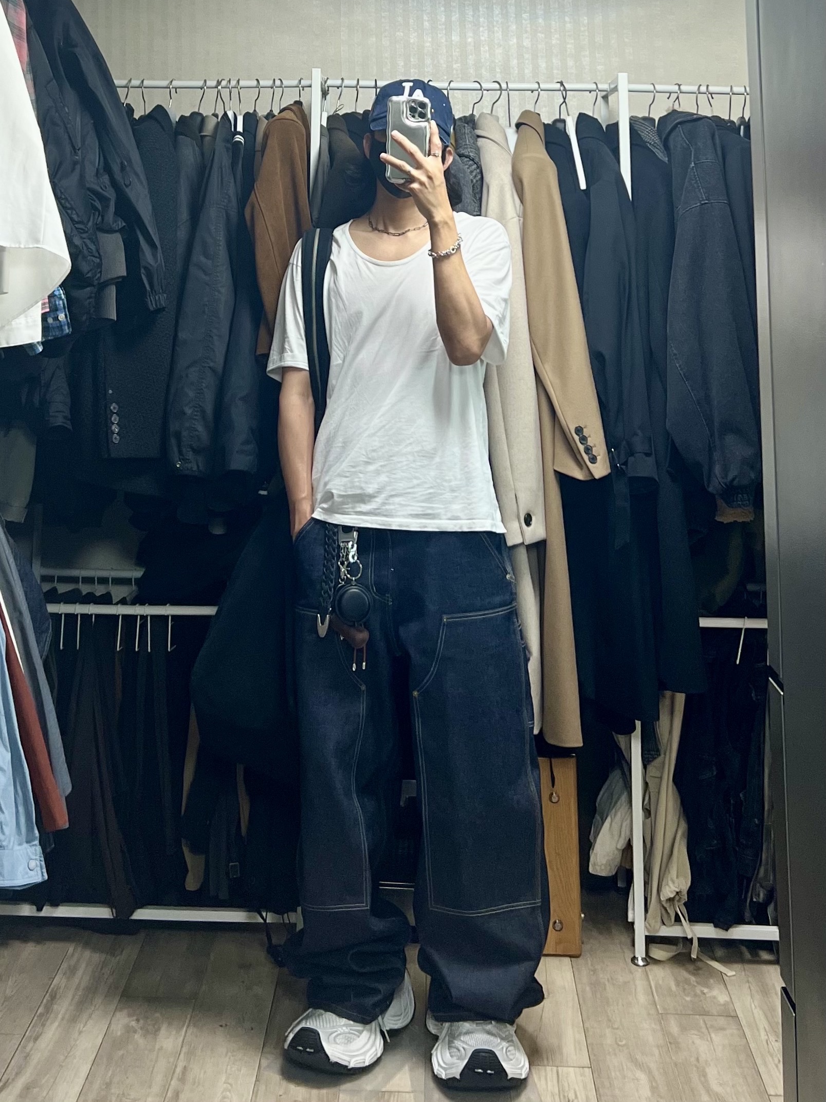 Balenciaga 10XL Sneakers White Grey Silver Black, Project G/R Wide Throwback Cap Navy 착용 스타일