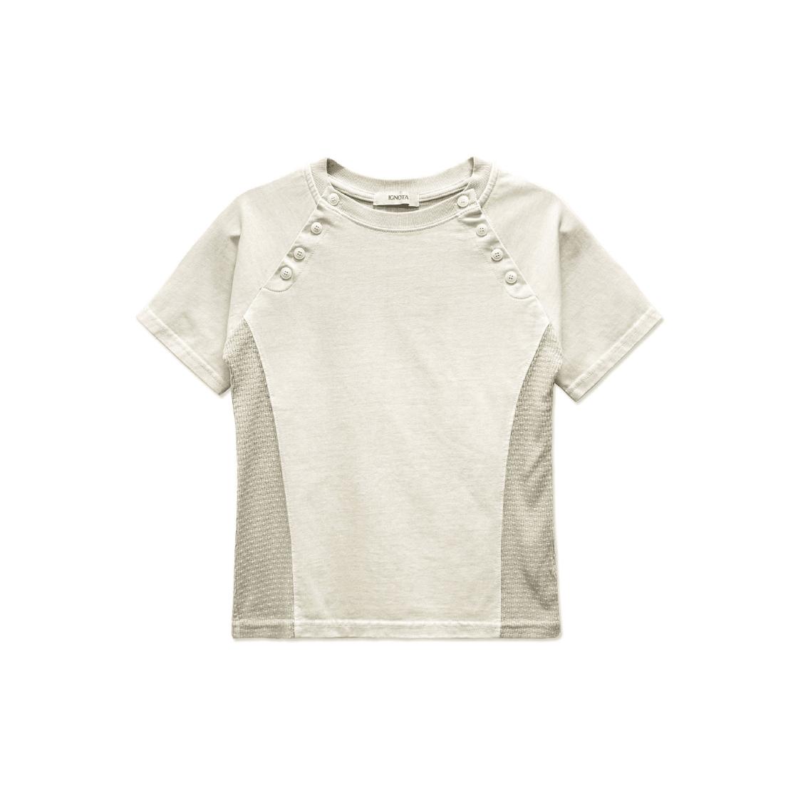 IGNTCR249 Ignota Core:12 Button SS T Shirts Light Beige