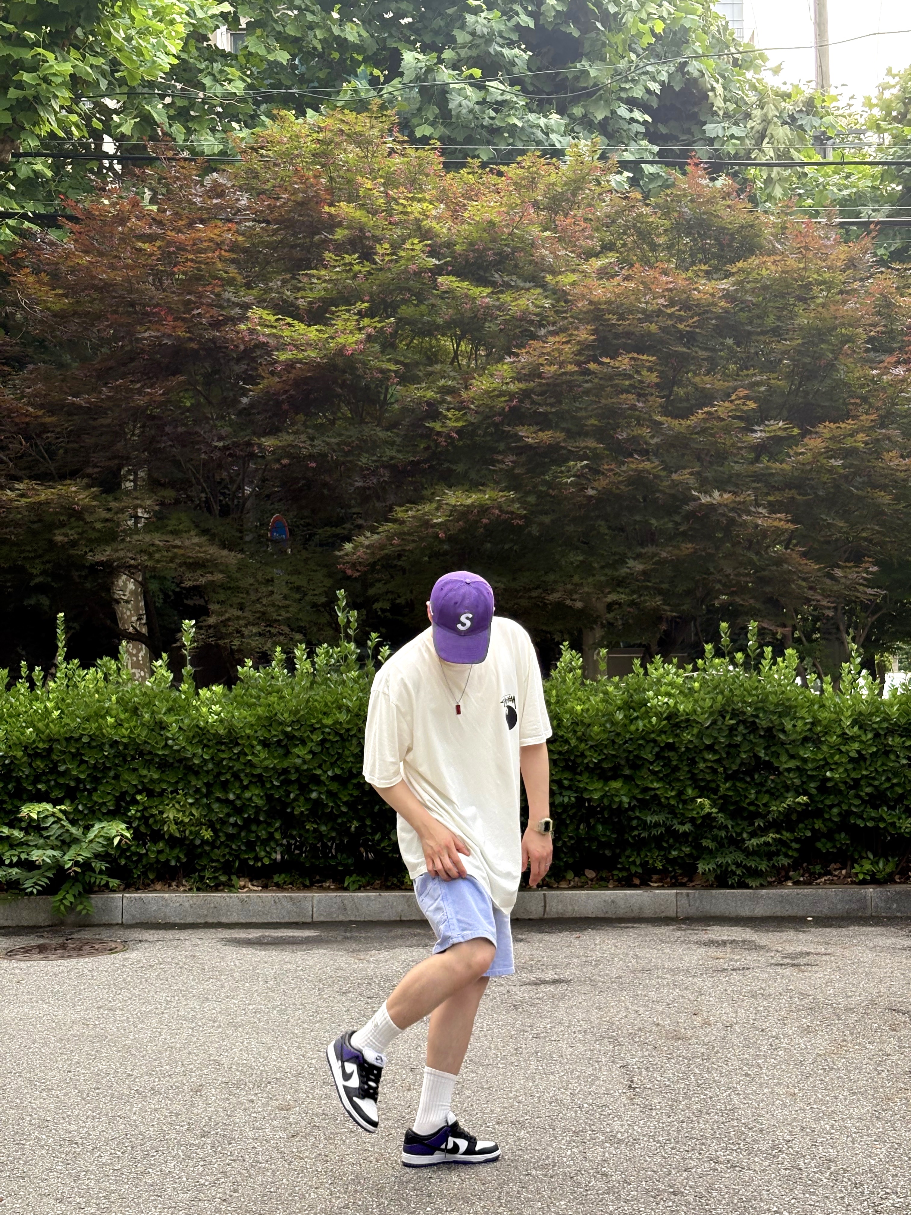 Supreme Cordura Denim S Logo 6-Panel Purple - 25SS, Stussy 8 Ball Pigment Dyed T-Shirt Natural 착용 스타일 - 2