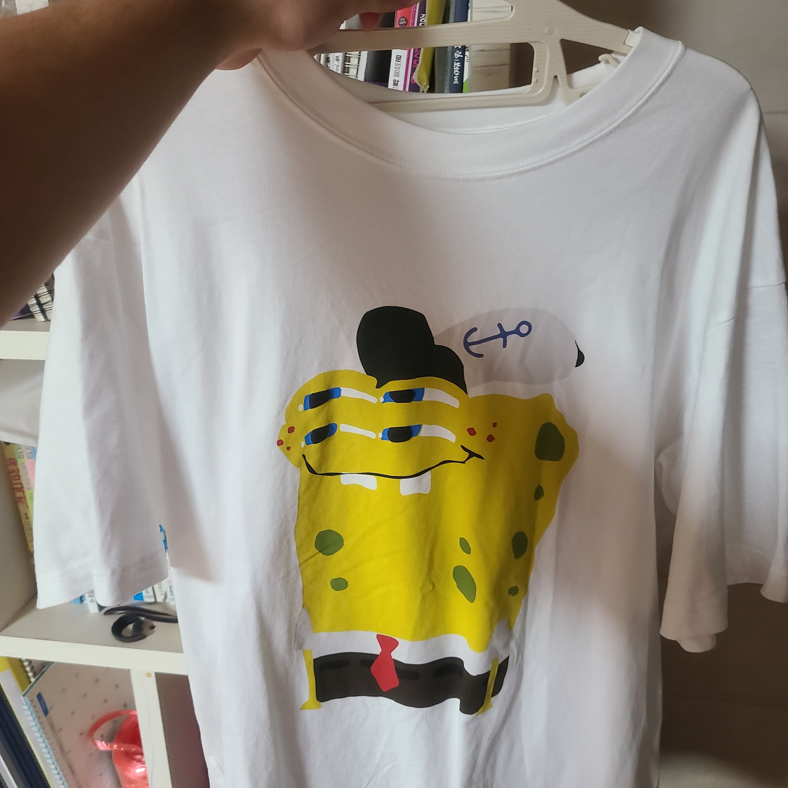 Uniqlo UT x CPFM x SpongeBob Graphic T-Shirt C White - JP 착용 스타일