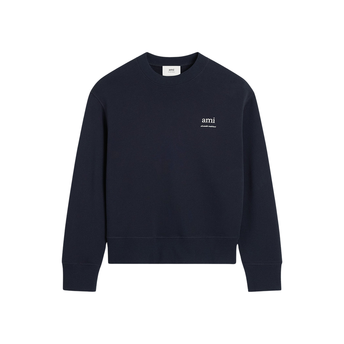 HSW048-JE0120-4011 AMI Cotton Fleece Sweatshirt Navy Blue