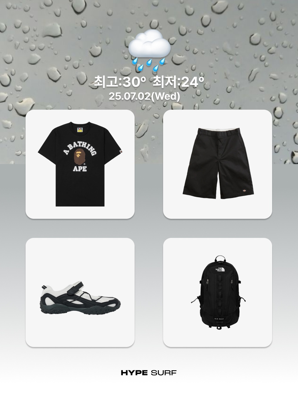 Stussy Rollers T-Shirt White, (W) Adidas Firebird Shorts Black - KR Sizing 착용 스타일 - 4