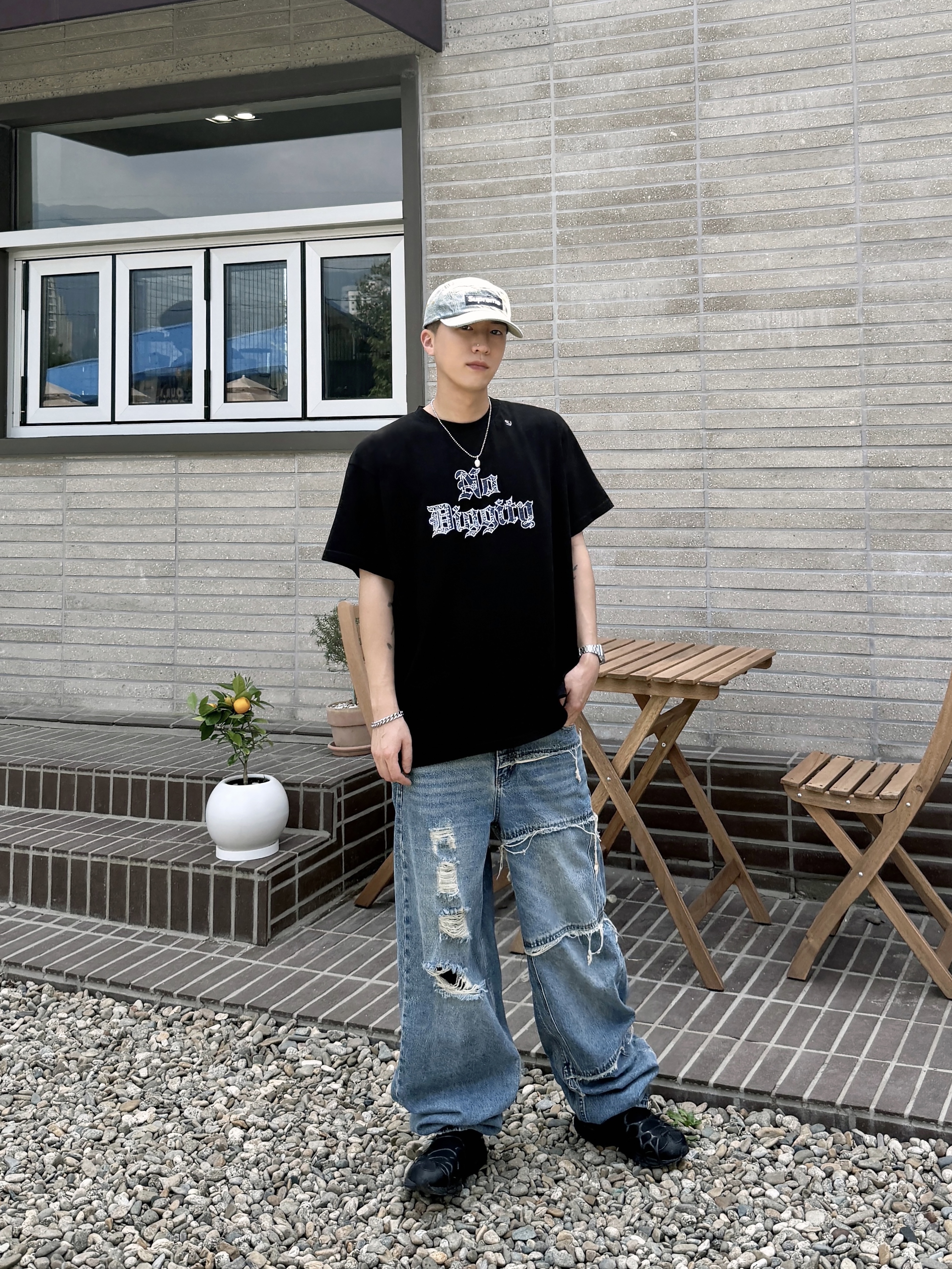 Supreme Washed Chino Twill Camp Cap Denim - 24FW, Supreme Washed Chino Twill Camp Cap Denim - 23FW 착용 스타일