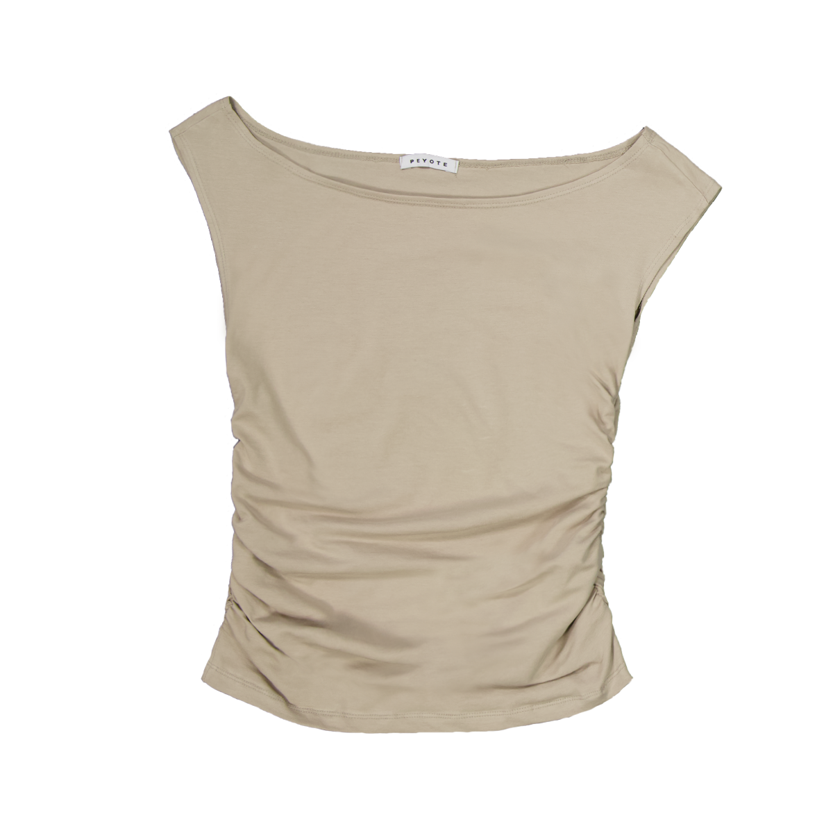 페요테 펄 버튼 스카프 탑 베이지 그레이(PEYOTE Pearl Button Scarf Top Beige Grey) - 2