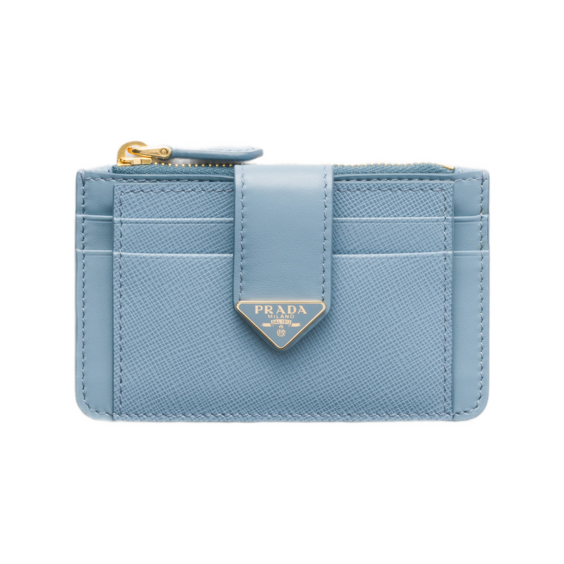 프라다 사피아노 앤 스무스 레더 카드 홀더 아스트랄 블루(Prada Saffiano and Smooth Leather Card Holder Astral Blue) - 1