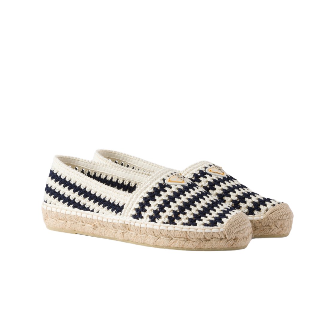 (W) 프라다 크로쉐 에스파드리유 네이비((W) Prada Crochet Espadrilles Navy) - 2
