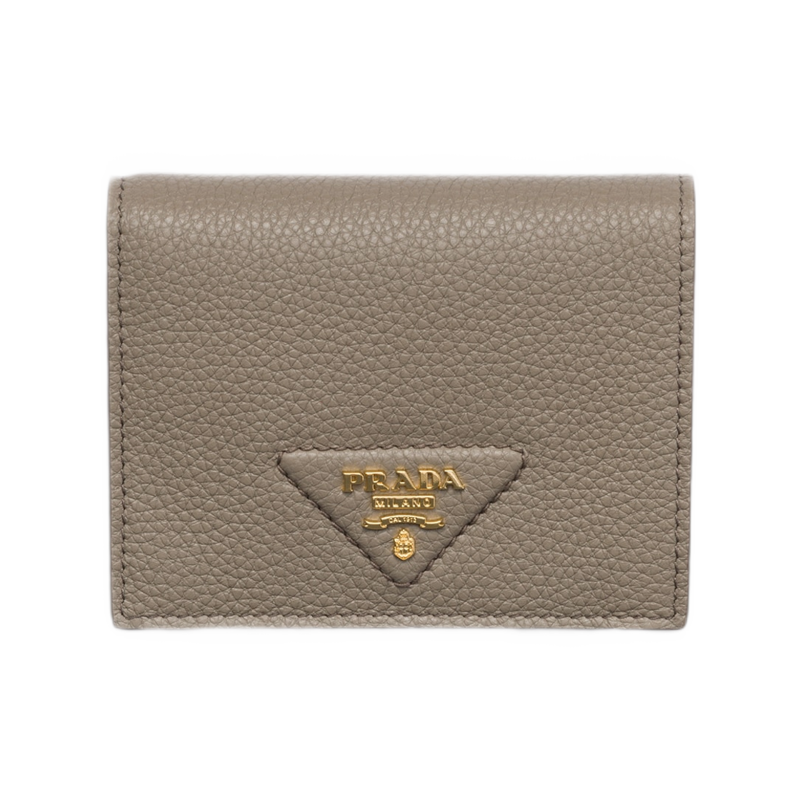 1MV204-2BBE-F0JDS Prada Small Leather Wallet Clay Grey