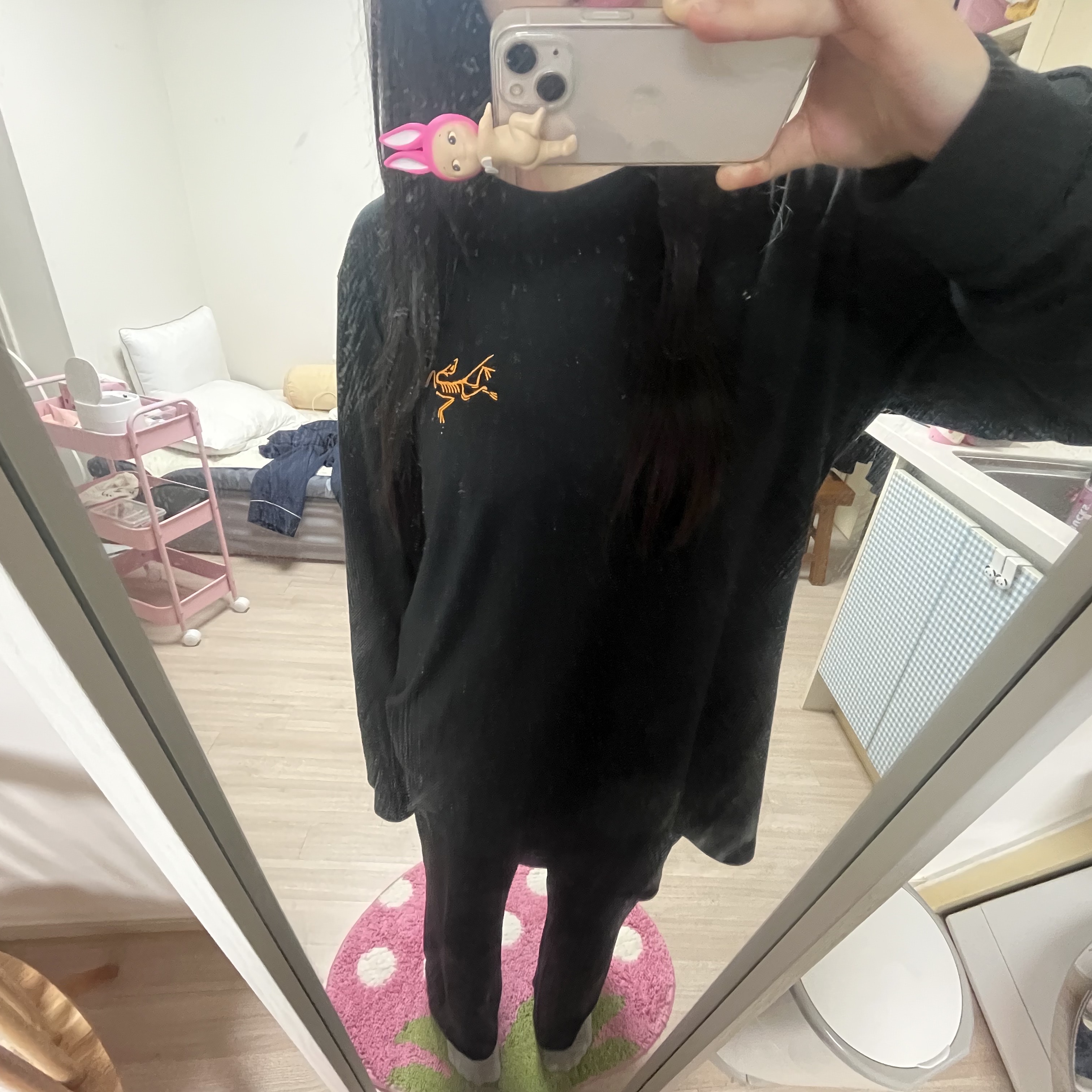 Arc'teryx Arc'Multi Bird Logo LS T-Shirt Black 착용 스타일
