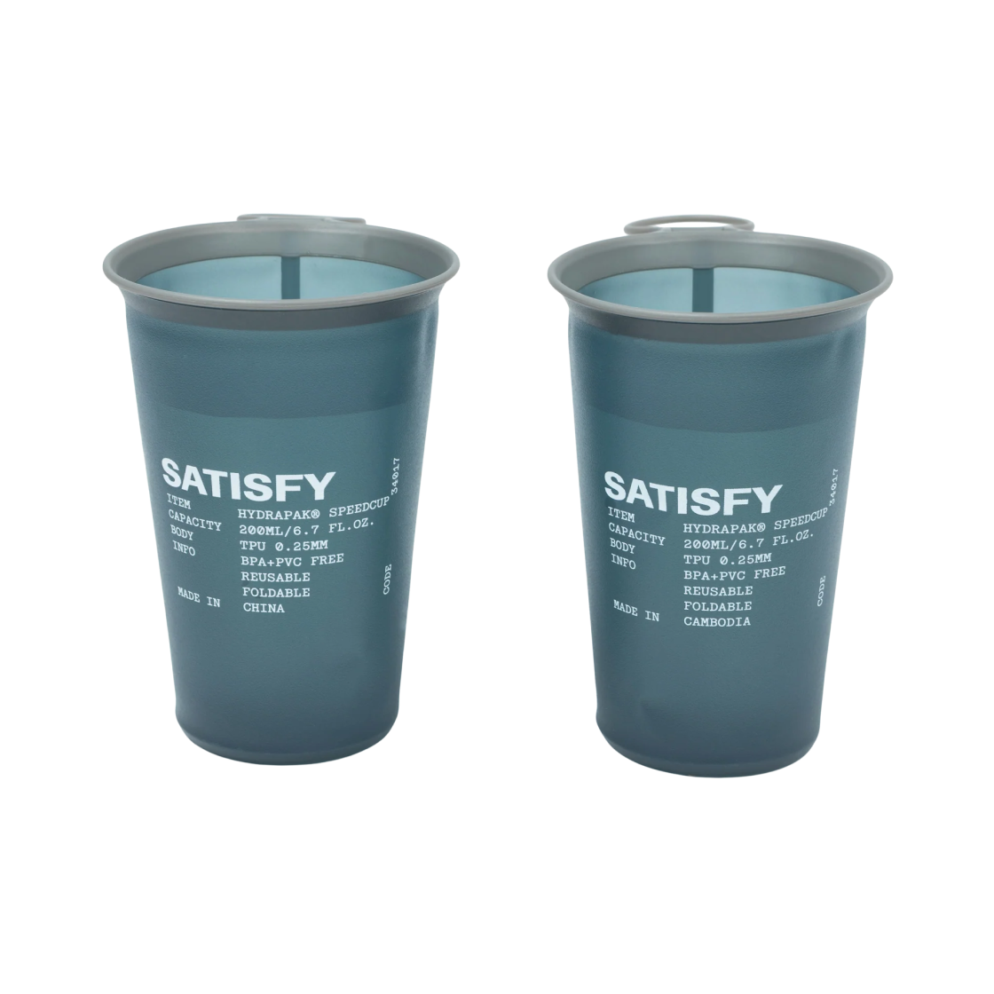 새티스파이 하이드라팩 스피드컵 다크 슬레이트 (2개입)(Satisfy Hydrapak Speedcup Dark Slate (2 Pack))