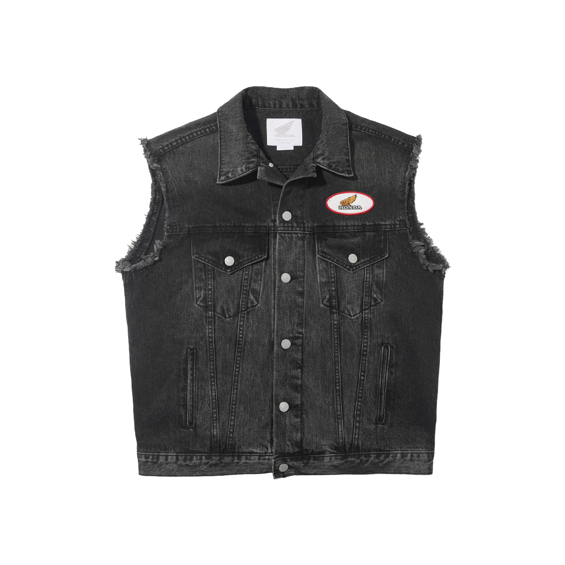 HFS1DJ301DBK [Archive line] Honda Washed Denim Vest_Black - 대표 이미지 #1