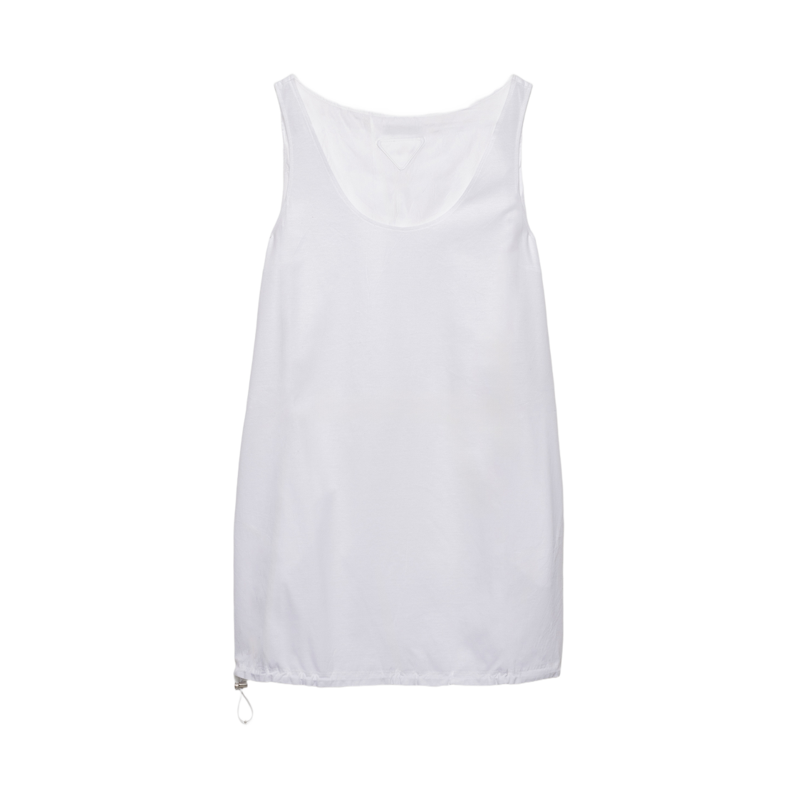 133319-17XE-F0009 (W) Prada Reversible Cotton Jersey and Re-Nylon Mini-Dress White