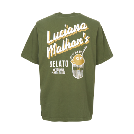 M9273CYP Malbon Golf Golf Wear Short Sleeve T-Shirt Khaki