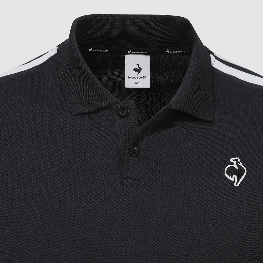 르꼬끄 스포르티브 유니 선데이 레귤러핏 폴로 티셔츠 - 블랙(QQ113TTS32)(le coq sportif Unisex Sunday Dualflex Pique Polo T-Shirt Black) - 4