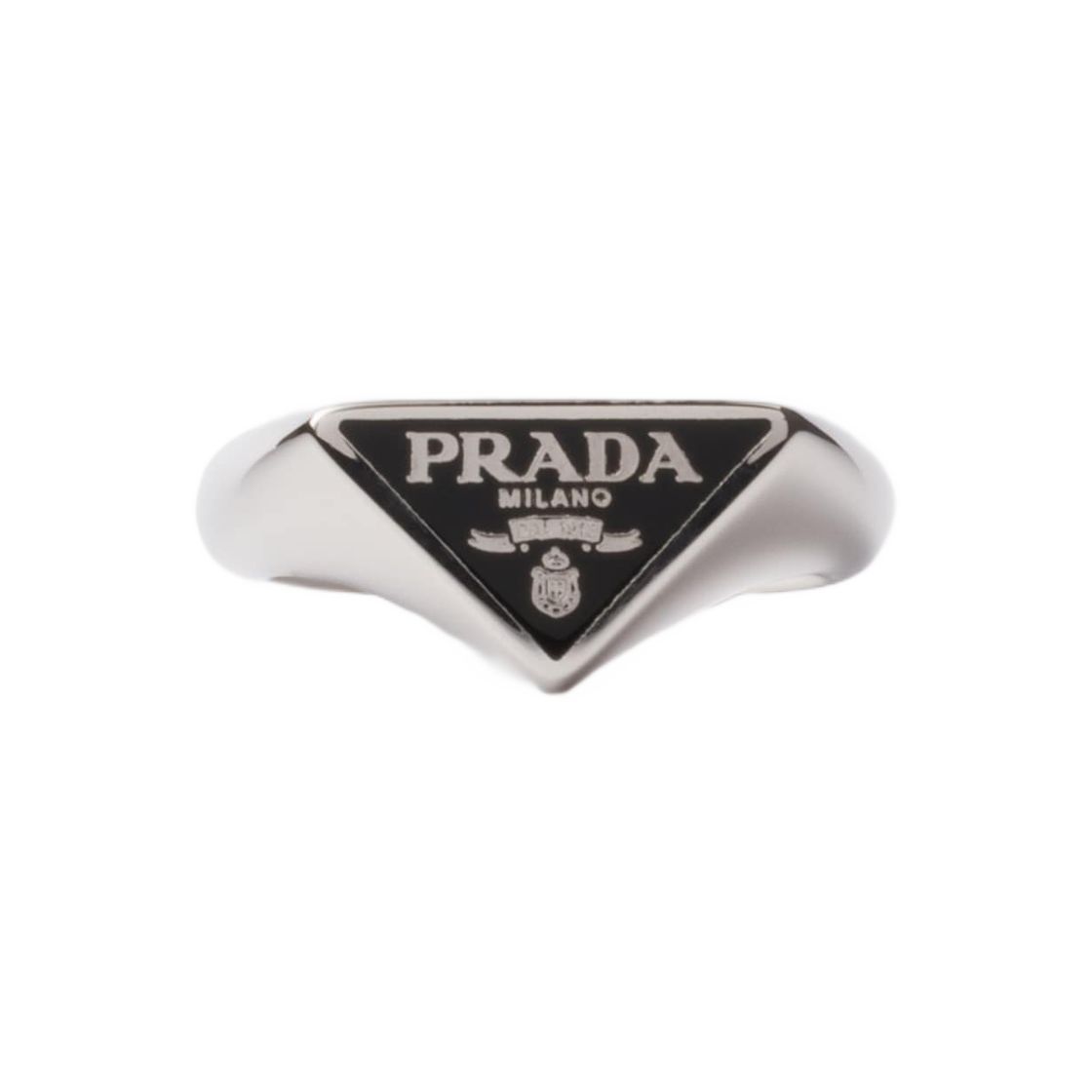 프라다 에나멜 실버 링 블랙(Prada Enameled Silver Ring Black) - 1