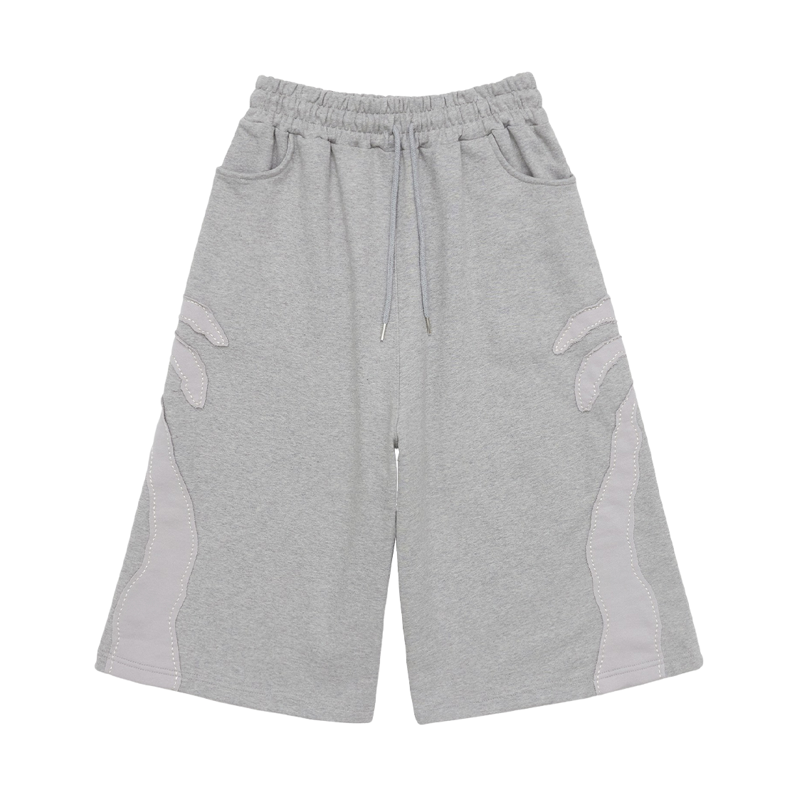 쎄르페 팜트리 아플리케 버뮤다 스웻팬츠 멜란지 그레이(SSERPE Palm Tree Applique Bermuda Sweat Pants Melange Grey) - 1