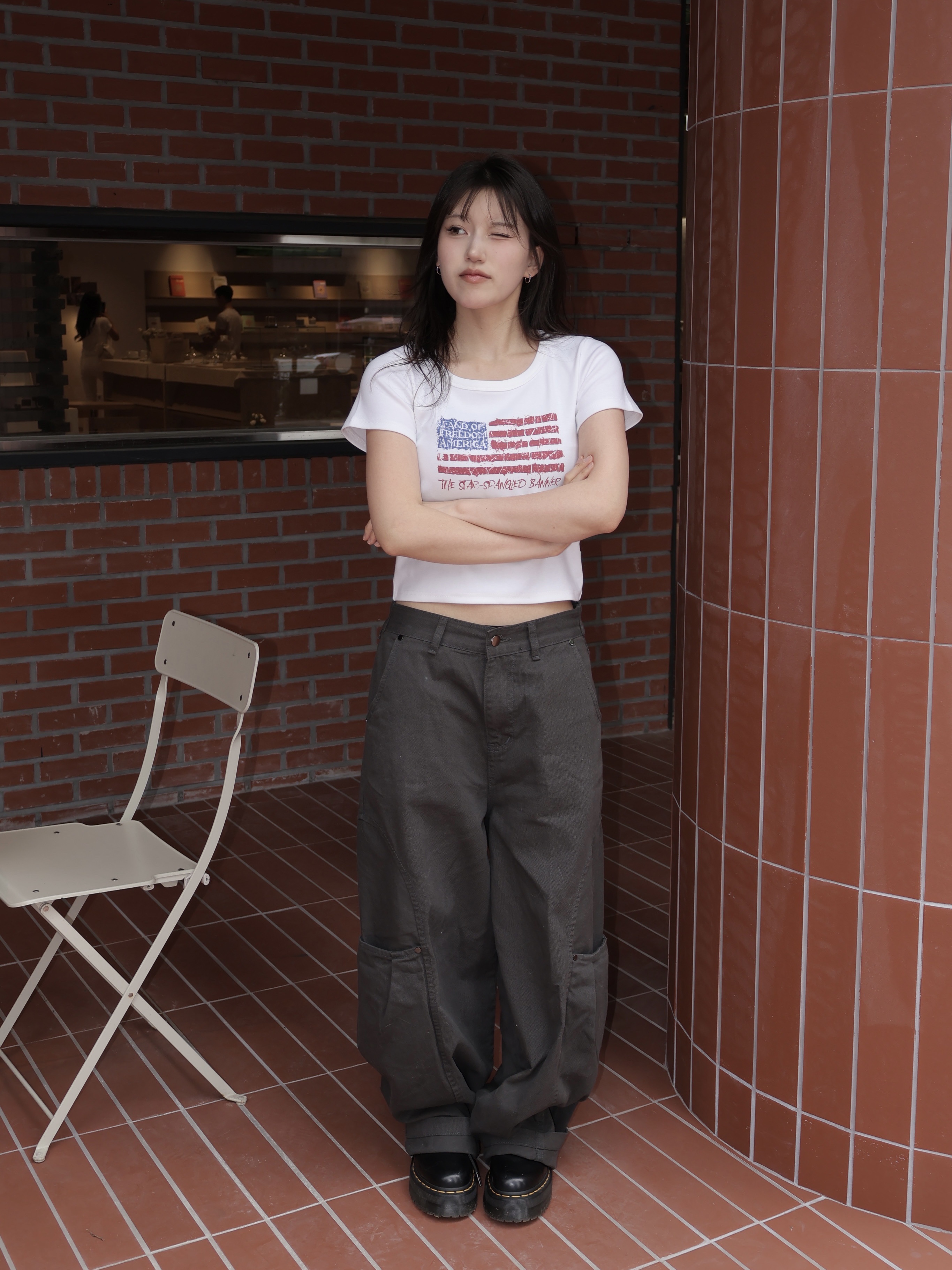 Dr. Martens Women 1461 Quad Black 착용 스타일 - 2