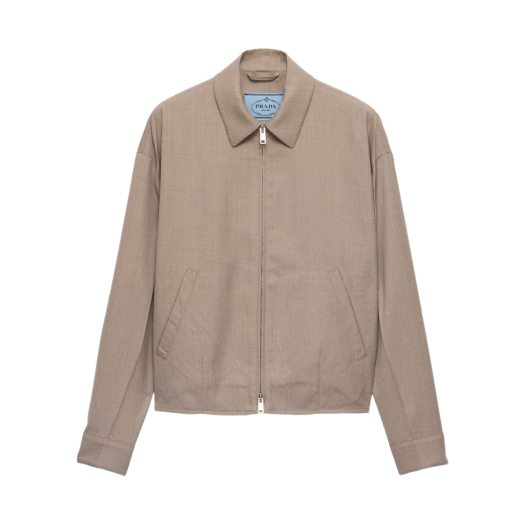 P8006-17FT-F0036 (W) Prada Mouline Wool Blouson Jacket Sand Beige