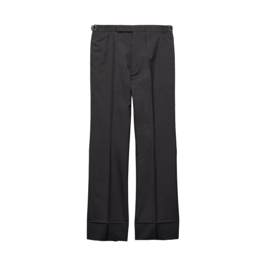 UP0305-1CMV-F0308 Prada Tailored Mohair and Silk Pants Anthracite Gray