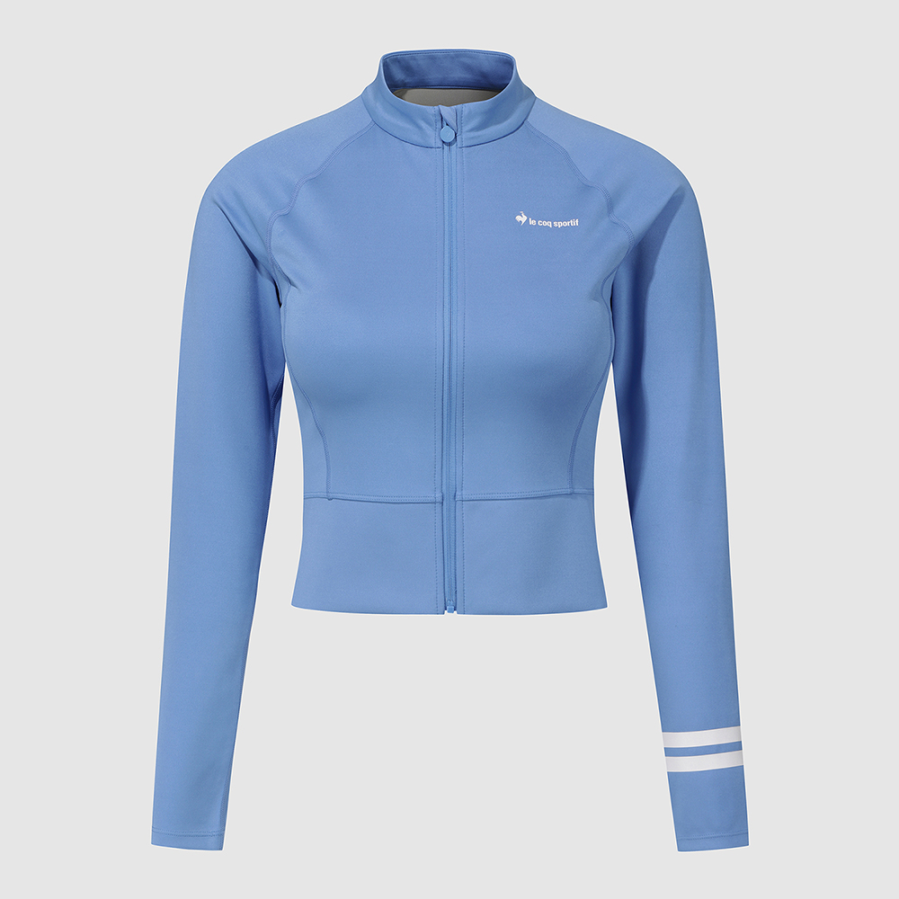 르꼬끄 스포르티브 여성 워터 캡내장 슬림핏 래쉬가드 - 블루(QQ222SFZ65)(le coq sportif Wave Sunday Women's Water Zip-up Rashguard (with Built-in Bra) Mid Blue) - 2
