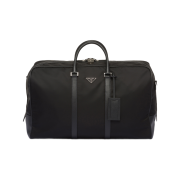 Prada Re-Nylon and Saffiano Leather Duffle Bag Black