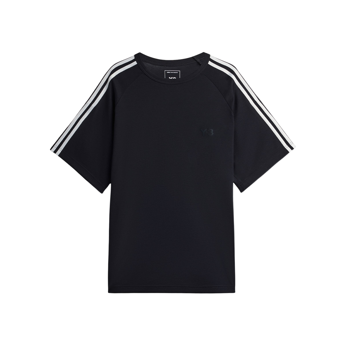 JW7352 Y-3 3-Stripes Short Sleeve T-Shirt Black