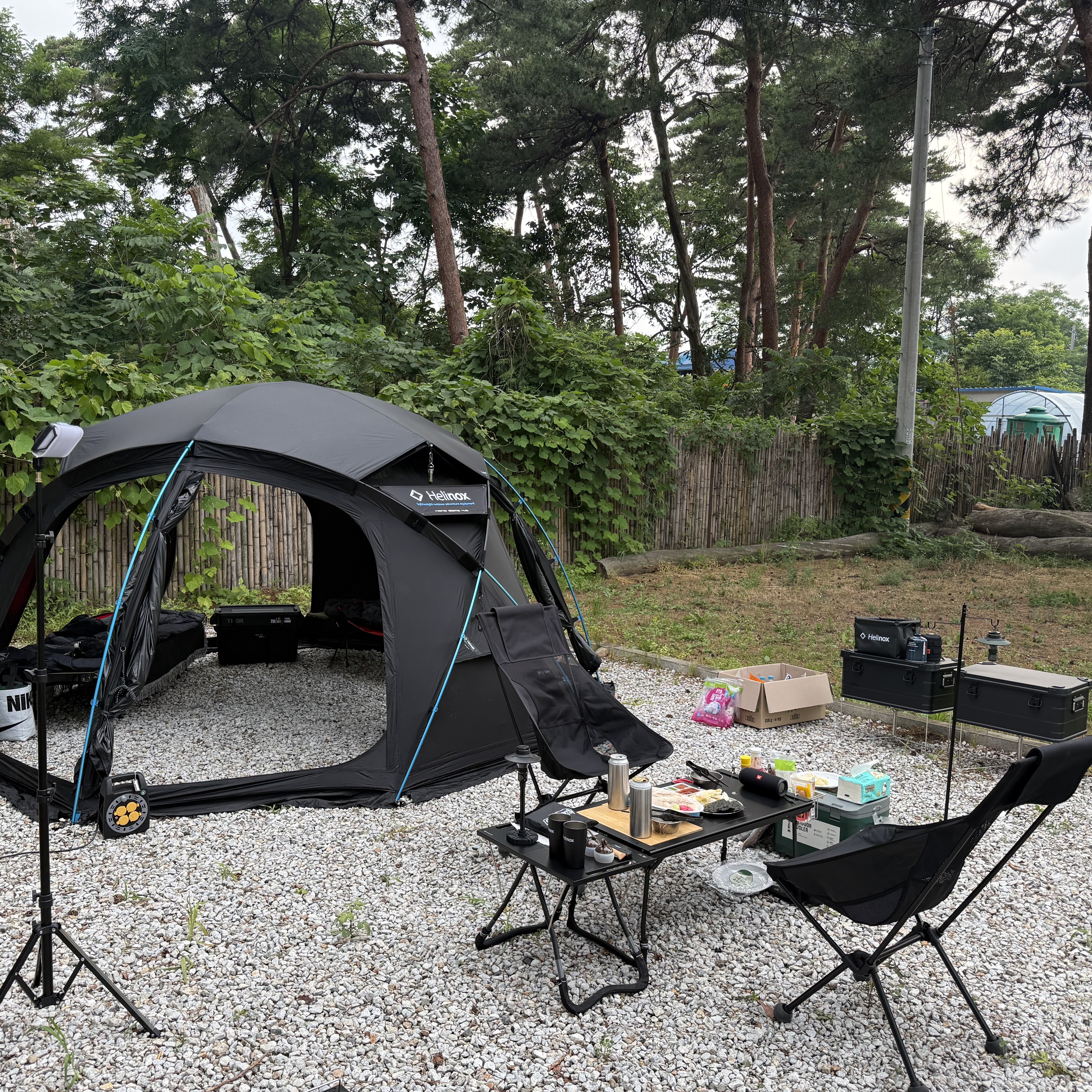 Helinox Nona Dome 4.0 Black, Snow Peak Entry IGT Black 착용 스타일