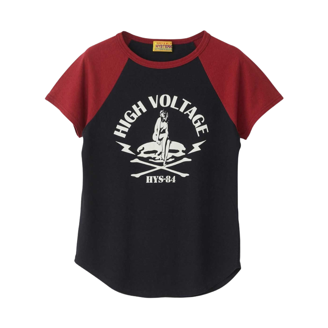 (W) 히스테릭 글래머 하이 볼티지 티셔츠 블랙((W) Hysteric Glamour High Voltage T-Shirt Black) - 1