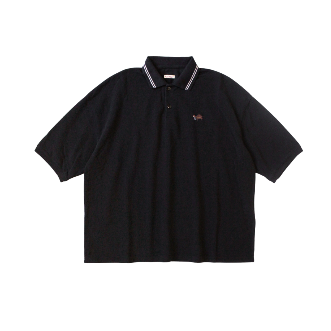 K2504SC187 Kapital Dry Pique Box Polo Piano Embroidery Black