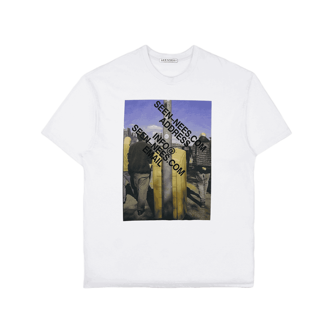 씬 포토 컨택 로고 화이트 티셔츠 피플(SEEN Photo Contact Logo White T-Shirts People)