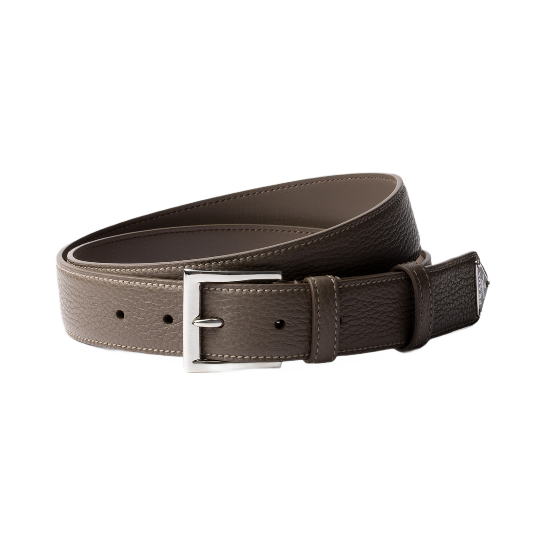 2CC672-2BBE-F0218 Prada Leather Belt Bamboo Gray