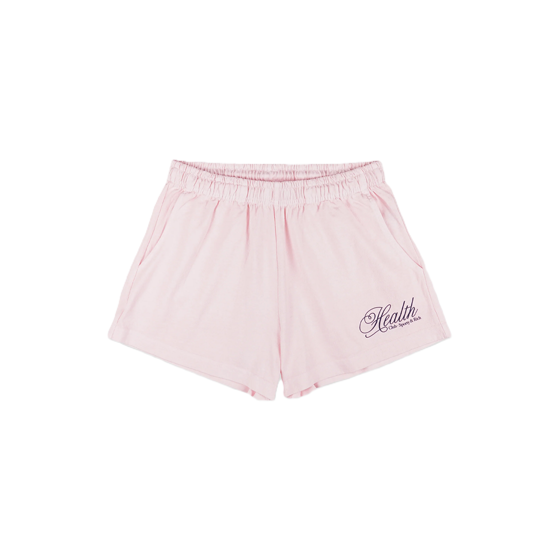 (W) 스포티 앤 리치 헬스 스크립트 디스코 쇼츠 핑크 돌핀((W) Sporty & Rich Health Script Disco Shorts Pink Dolphin)