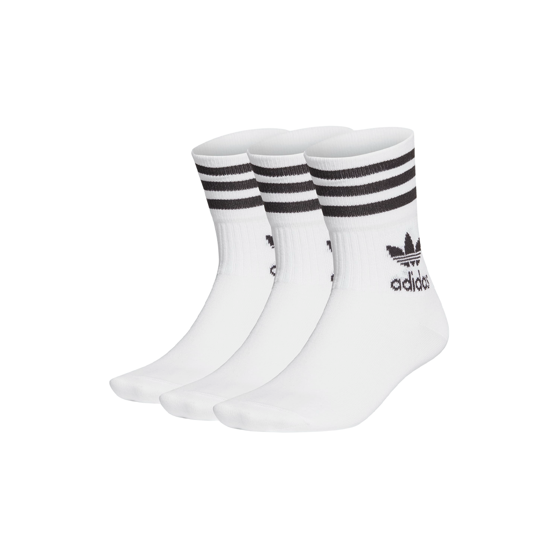 GD3575 Adidas Mid Cut Crew Socks White Black (3 Pack)